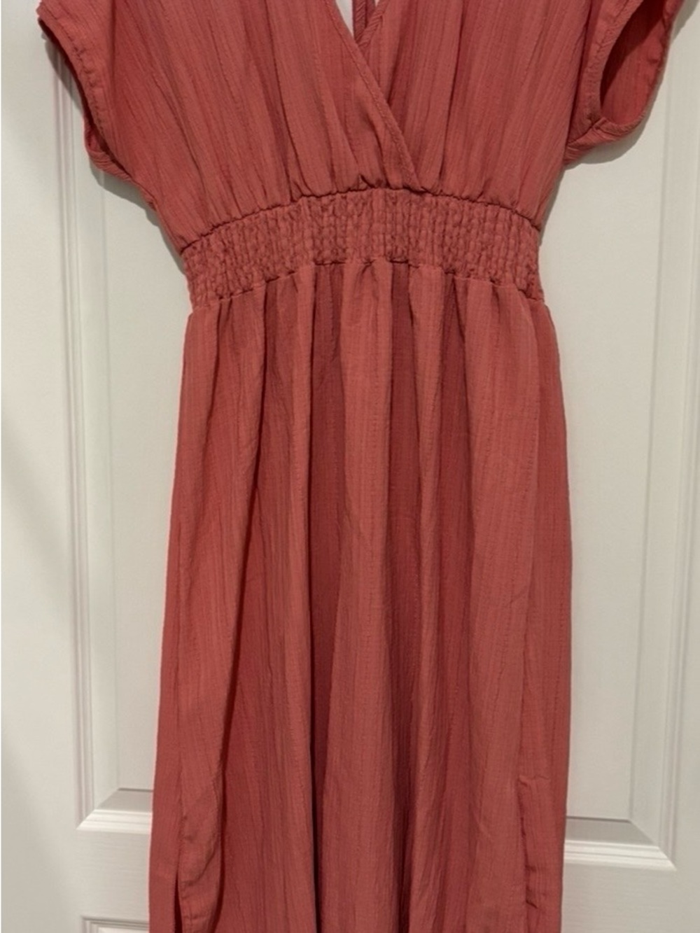 SHEIN Smocked Waist Casual Midi Dress